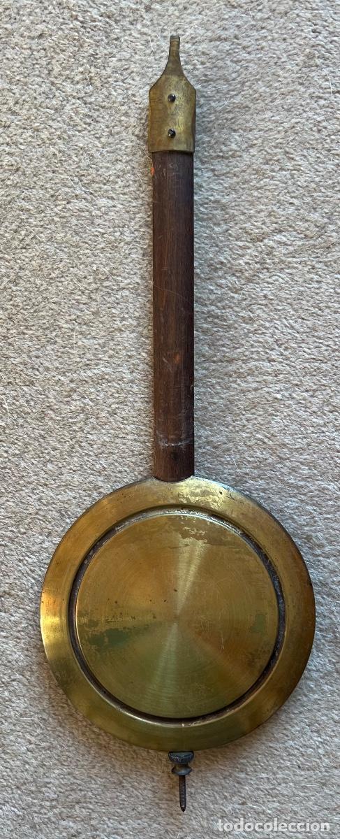 Recambios de relojes: Antiguo pendulo de reloj en madera y lat&oacute;n - Foto 1