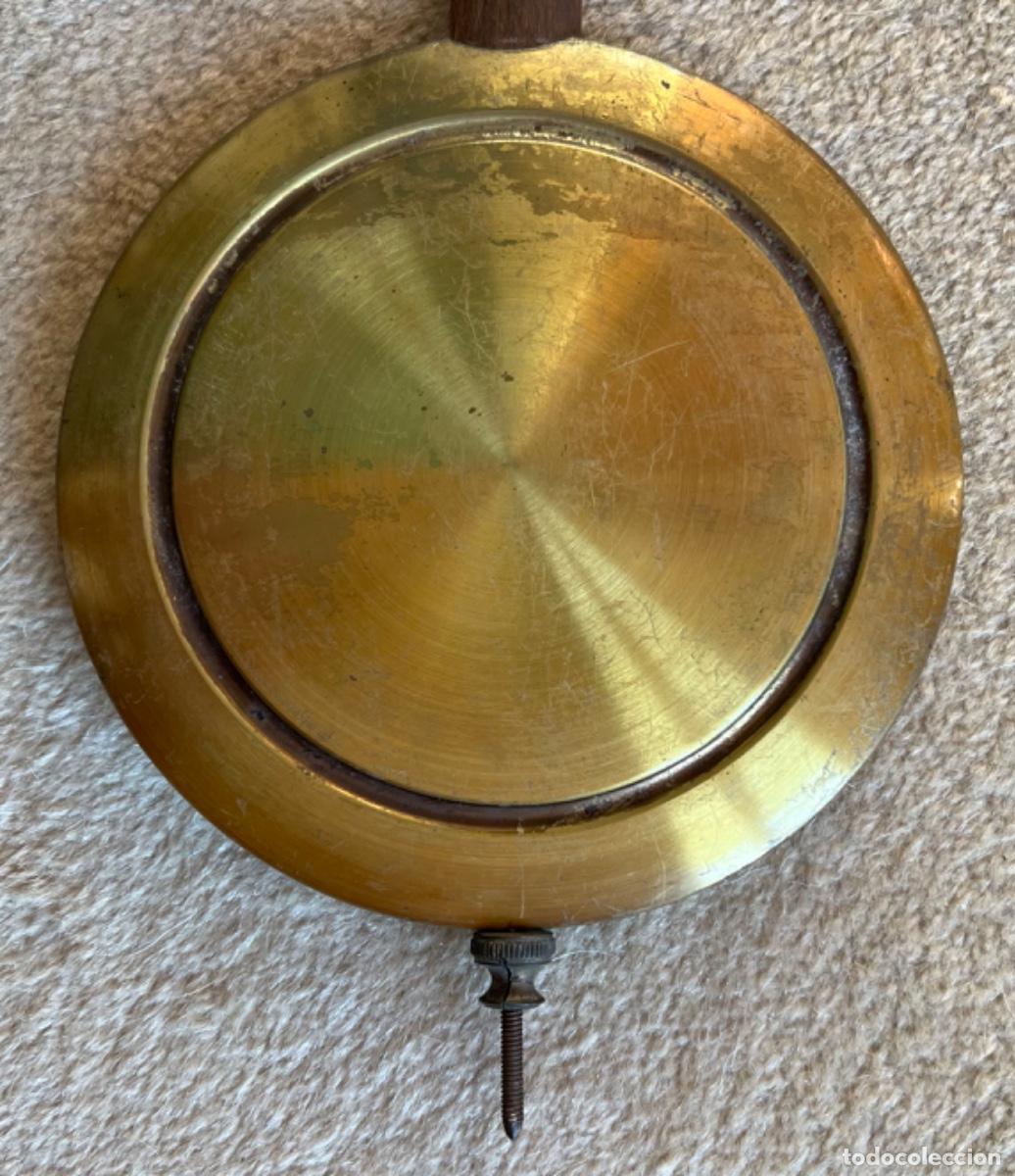 Recambios de relojes: Antiguo pendulo de reloj en madera y lat&oacute;n - Foto 3