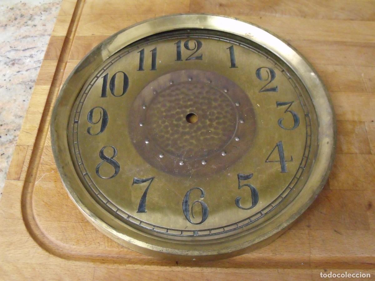 Ricambi di orologi: antigua esfera en laton para reloj grande de pared o pesas-lote 573