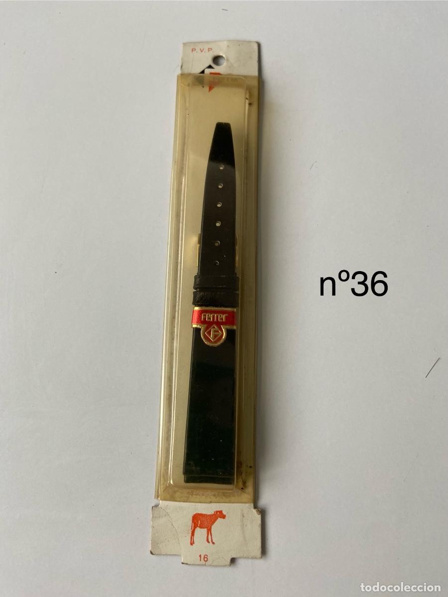 Pe&ccedil;as de reposi&ccedil;&atilde;o de rel&oacute;gios: C-187. Correa piel genuina de cabra en su estuche de pl&aacute;stico duro. Ferrer.