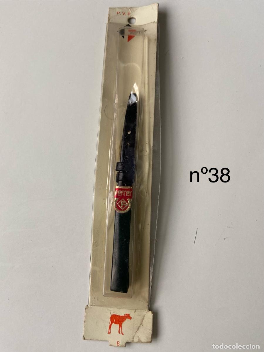 Pe&ccedil;as de reposi&ccedil;&atilde;o de rel&oacute;gios: C-187. Correa piel genuina de cabra en su estuche de pl&aacute;stico duro. Ferrer.