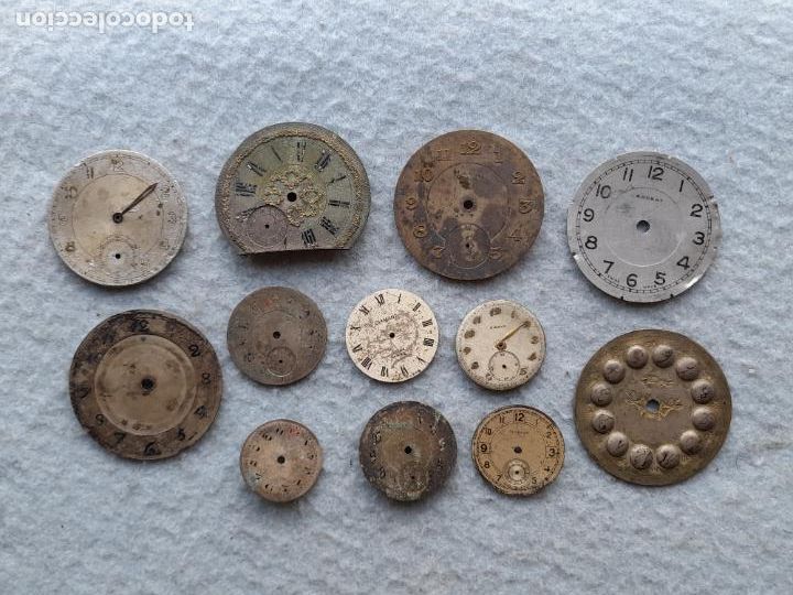 Pi&egrave;ces de rechange de montres et horloges: Lote de 12 Esferas de Metal para Relojes de Bolsillo.