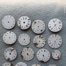 Recambios de relojes: LOTE DE 16 ESFERAS PARA RELOJES DE BOLSILLO.