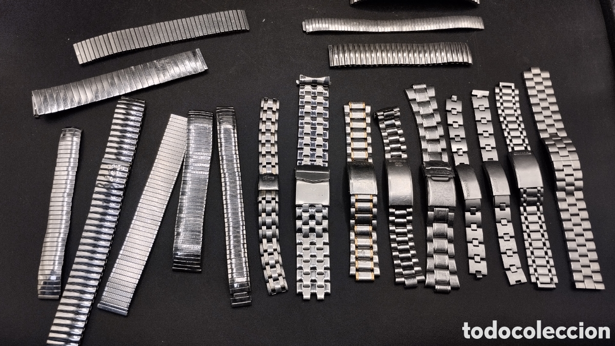 Pi&egrave;ces de rechange de montres et horloges: Lote correas de reloj de pulsera Seiko Pulsar citizen Viceroy etc y algunas extensibles.