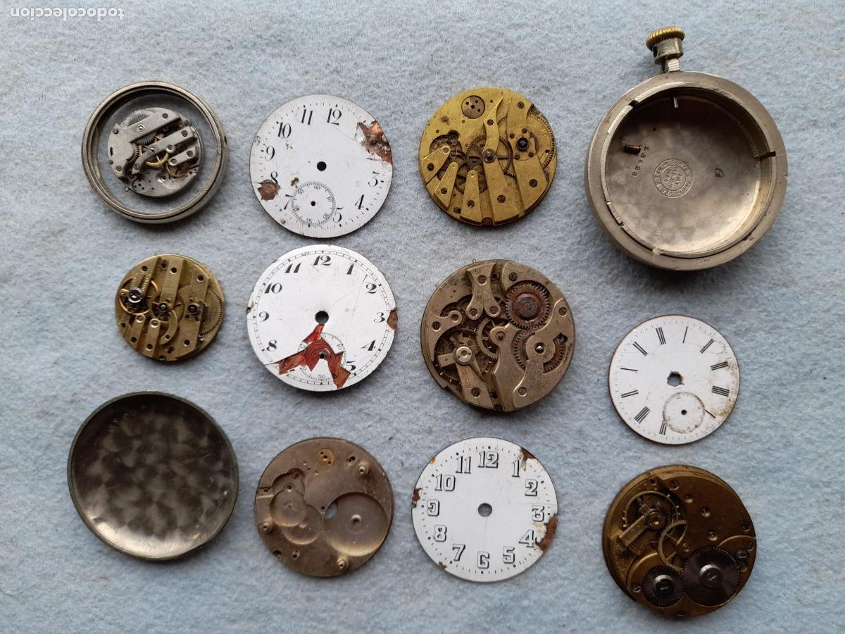 Ersatzteile f&uuml;r Uhren: Lote de M&aacute;quinas para Relojes de Bolsillo antiguos y Piezas variadas
