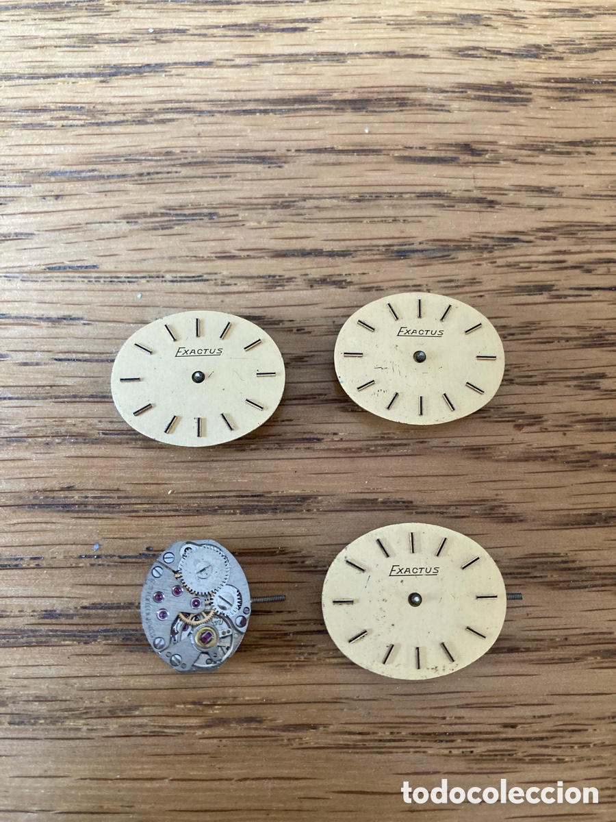 Pi&egrave;ces de rechange de montres et horloges: calibre reloj lote de 4 de cuerda con tija m&aacute;s esfera