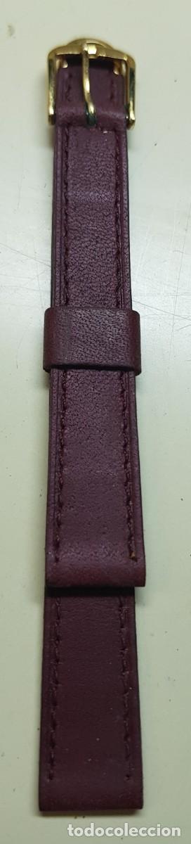 Pi&egrave;ces de rechange de montres et horloges: Correa o pulsera de cuero color vino de 12 mm. (NUEVA)