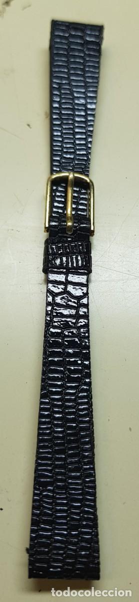 Pi&egrave;ces de rechange de montres et horloges: Correa o pulsera de cuero Negra de 12 mm. (NUEVA)