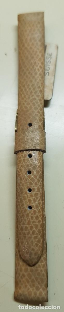 Pi&egrave;ces de rechange de montres et horloges: Correa o pulsera de cuero Beig de 12 mm. (NUEVA)