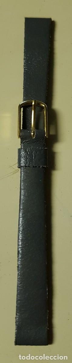 Pe&ccedil;as de reposi&ccedil;&atilde;o de rel&oacute;gios: Correa o pulsera de cuero legitimo Gris de 10 mm. (NUEVA)
