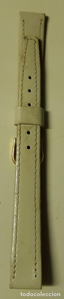 Pe&ccedil;as de reposi&ccedil;&atilde;o de rel&oacute;gios: Correa o pulsera de cuero legitimo Beig de 12 mm. (NUEVA)