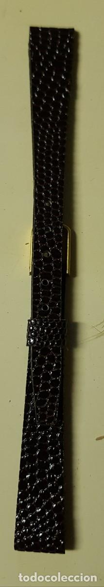 Pe&ccedil;as de reposi&ccedil;&atilde;o de rel&oacute;gios: Correa o pulsera de cuero legitimo Marr&oacute;n de 12 mm. (NUEVA)