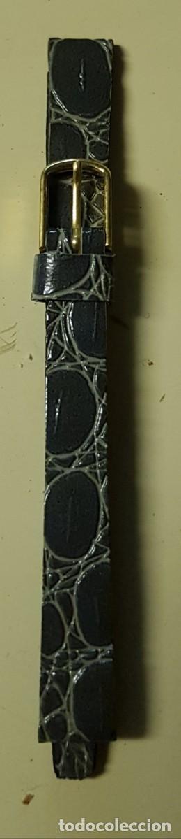 Spare Parts for Watches: Correa o pulsera de Cuero Gris de 10 mm. (NUEVA)
