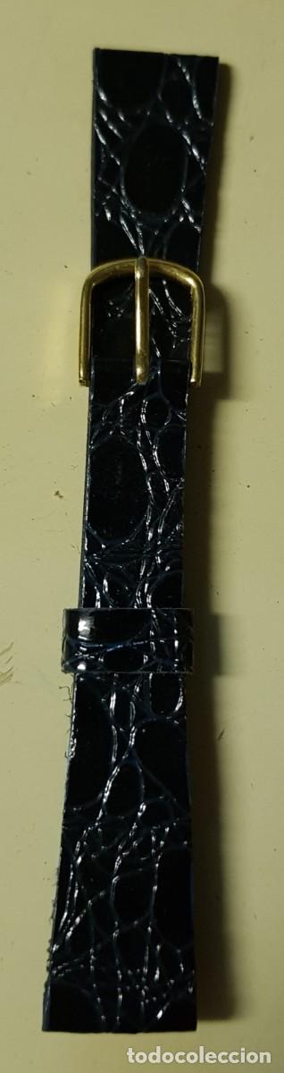 Spare Parts for Watches: Correa o pulsera de Cuero Azul de 14 mm. (NUEVA)