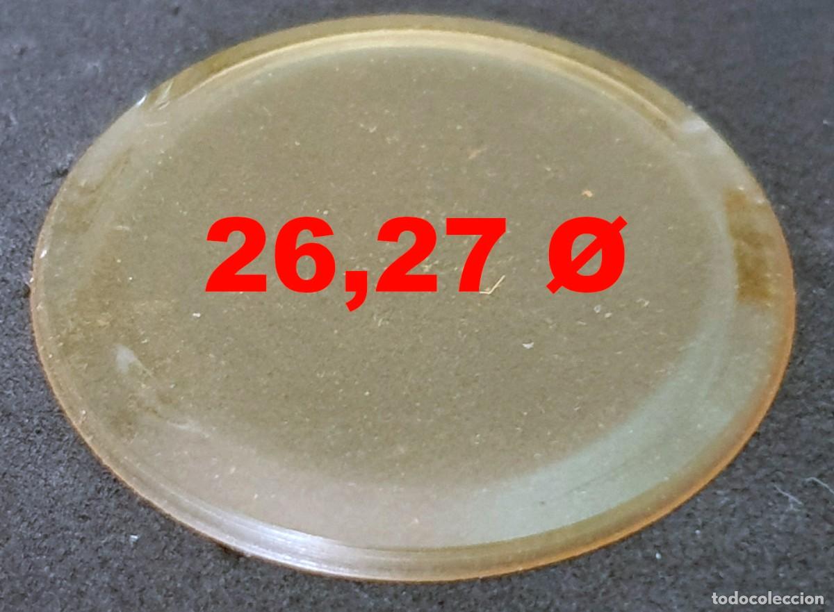 Spare Parts for Watches: CRISTAL DE RELOJ EN DIAMETRO 26,27 - Plexiglas AMARILLO X