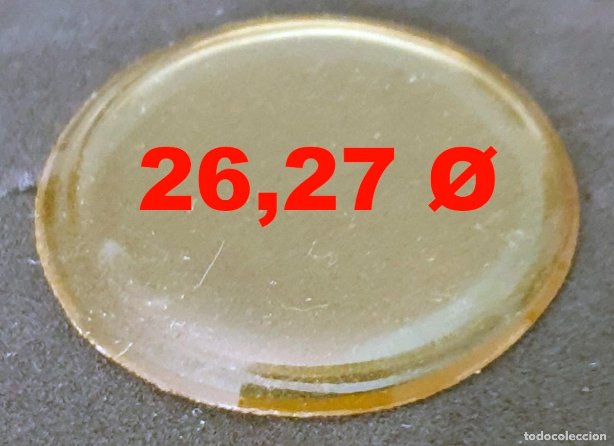 Spare Parts for Watches: CRISTAL DE RELOJ EN DIAMETRO 26,27 - Plexiglas AMARILLO - X