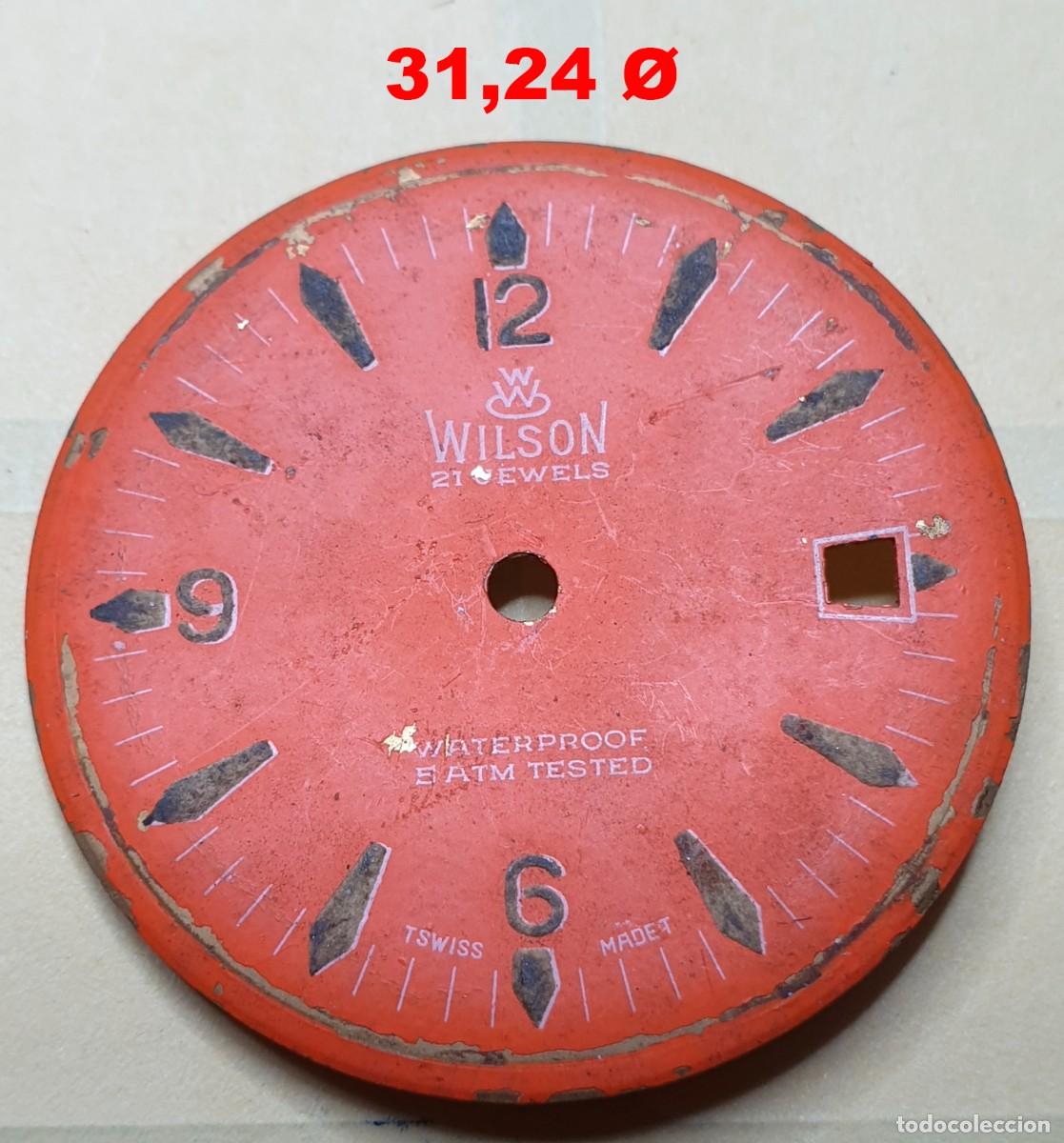 Spare Parts for Watches: ESFERA DE RELOJ WILSON - VER LAS MEDIDAS EN LAS FOTOS - FOTO REAL AMPLIADA - X