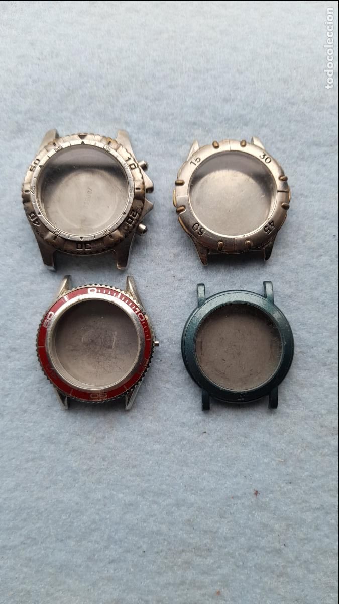 Pi&egrave;ces de rechange de montres et horloges: Lote de 4 Cajas para Relojes de Pulsera de Caballero.