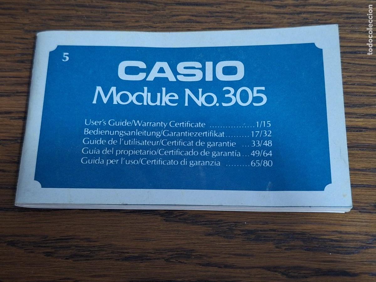 Recambios de relojes: Certificado de garant&iacute;a Casio 305 . - Foto 1