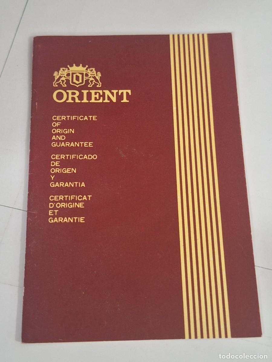 Recambios de relojes: Certificado de garant&iacute;a orient - Foto 1