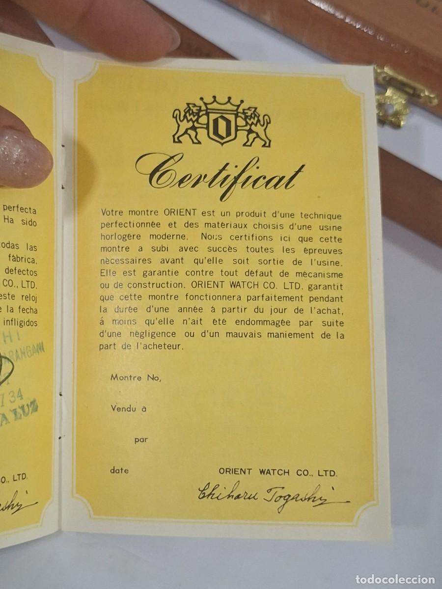 Recambios de relojes: Certificado de garant&iacute;a orient - Foto 4