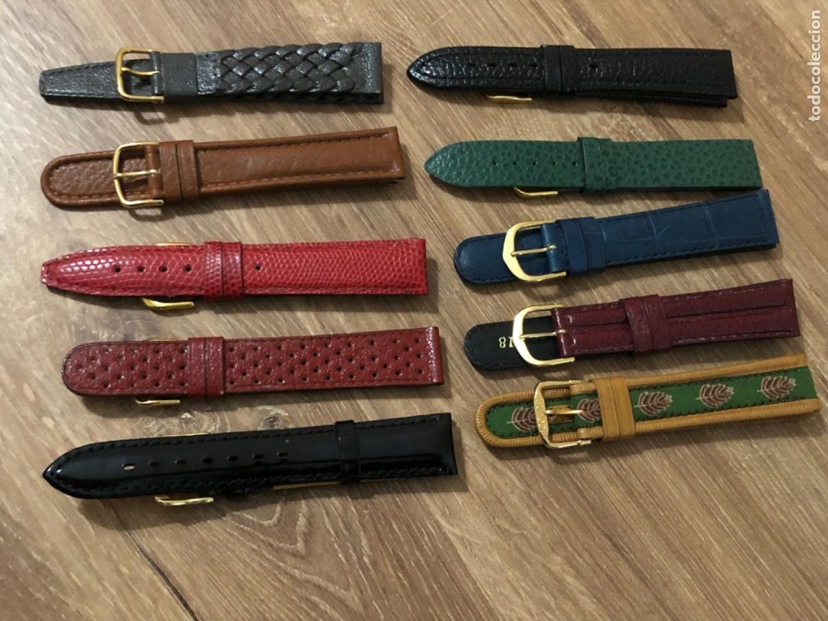 Ricambi di orologi: Lote 10 Correas de reloj de piel 18 mm