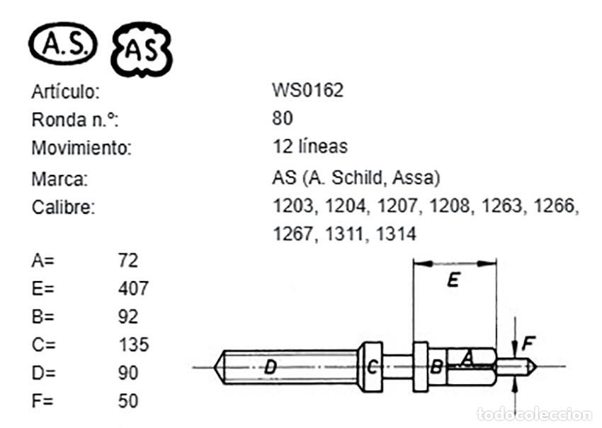 Ricambi di orologi: TIJA RELOJ PESEUX CALIBRE 7060, 7066, 7070, 7076 - Movimiento: 10,5 l&iacute;nea - X