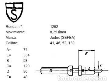 Pi&egrave;ces de rechange de montres et horloges: TIJA RELOJ Judex (SEFEA) - Windingstems - CALIBRE 41, 46, 52, 130 - RONDA 1252 - X