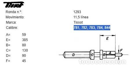 Pi&egrave;ces de rechange de montres et horloges: TIJA RELOJ TISSOT - Ca.: 781, 782, 783, 784, 844 - X