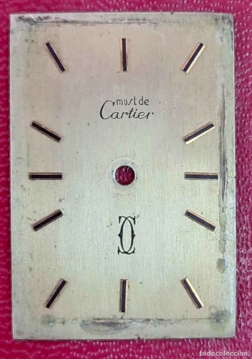 Recambios de relojes: Esfera original Must de Cartier rectangular &ndash; 2,7 x 1,8 cm - Foto 1