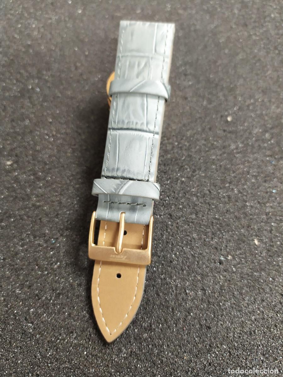 Recambios de relojes: CORREA RELOJ PIEL CUERO COCO GRIS TAMAC NUEVA 20mm**LIQUIDACION**-PULSERA RELOJ PVC-