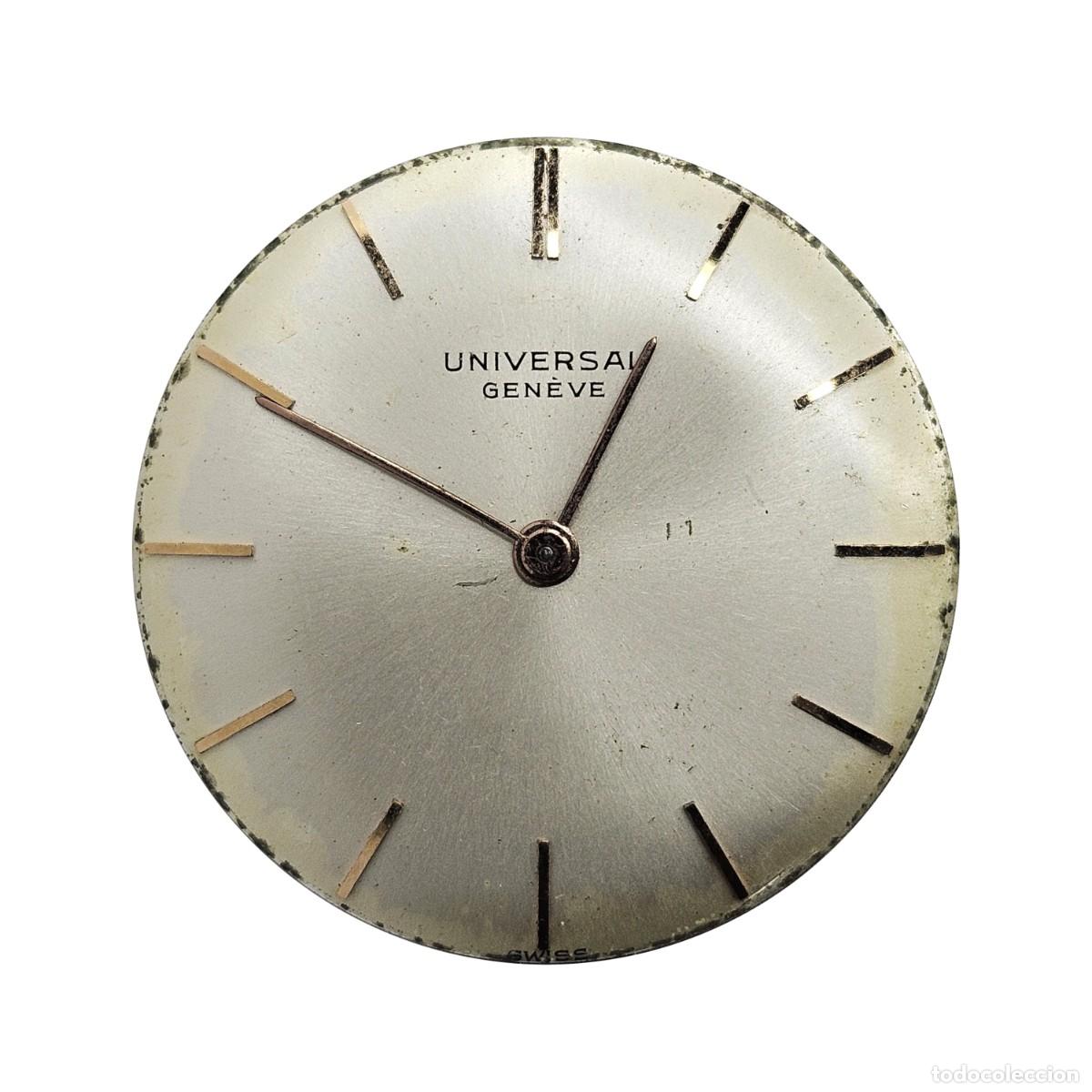 Pi&egrave;ces de rechange de montres et horloges: MAQUINARIA RELOJ UNIVERSAL GENEVE-800-CALIBRE-SWISS-ESFERA-AGUJAS-17 JEWELS-A&Ntilde;OS 60-HOMBRE
