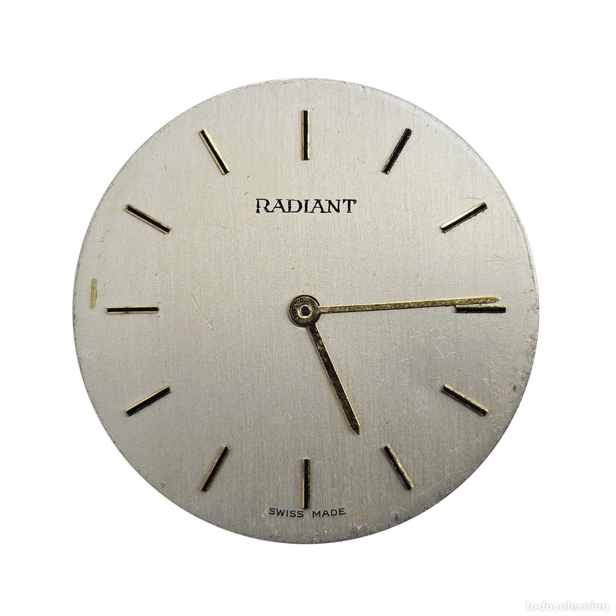 Recambios de relojes: MAQUINARIA RELOJ RADIANT-CALIBRE MX PESEUX P 7000-SWISS-ESFERA-AGUJAS- 17 JEWEL-A&Ntilde;OS 60-HOMBRE