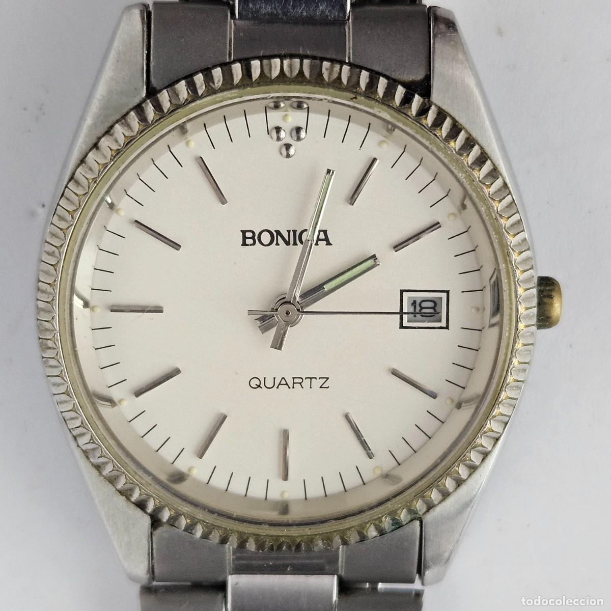 Ersatzteile f&uuml;r Uhren: RELOJ BONICA QUARTZ-MIYOTA-JAPAN-WATERPROOF-ACERO-CORREA-CRISTAL-PARA PIEZAS REPUESTOS O REPARACI&Oacute;N