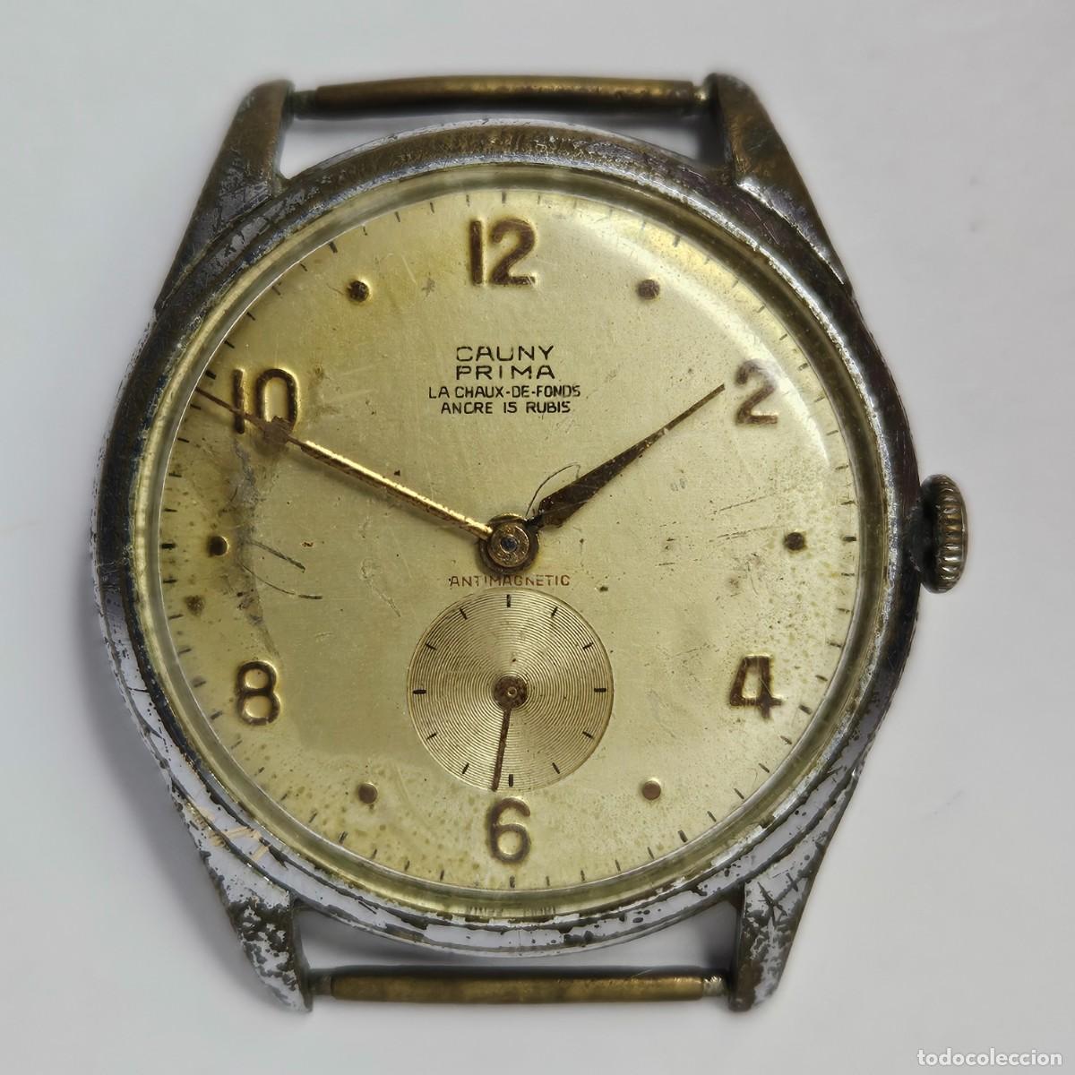 Recambios de relojes: RELOJ CAUNY PRIMA-ANTIMAGNETIC-SWISS-HOMBRE-&Oslash; 37 MM-A&Ntilde;OS 40-50-PARA PIEZAS REPUESTOS O REPARACI&Oacute;N