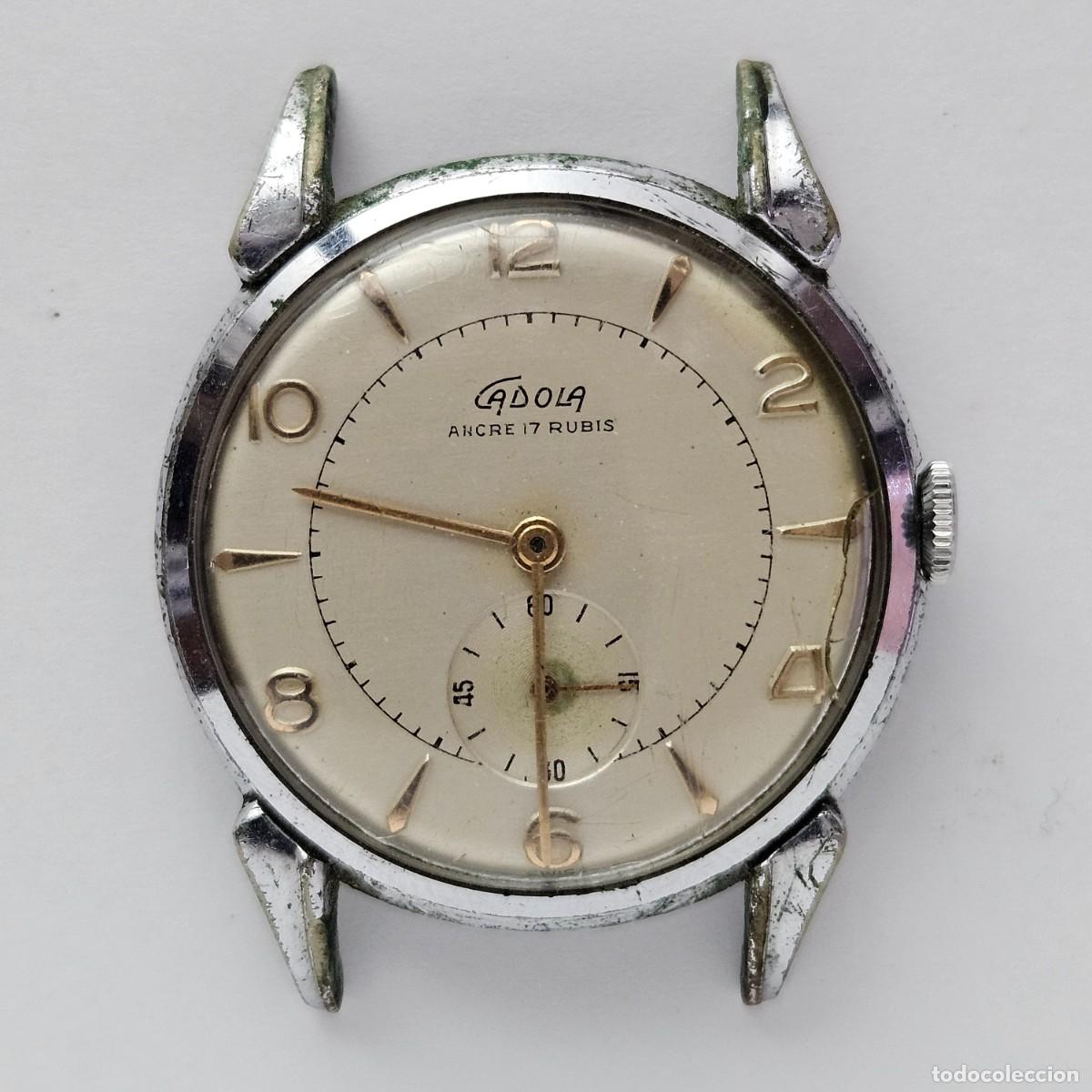 Pe&ccedil;as de reposi&ccedil;&atilde;o de rel&oacute;gios: RELOJ CADOLA ANCRE-17 RUBIS-ESFERA-AGUJAS-CORONA-HOMBRE-&Oslash; 34 MM-PARA PIEZAS REPUESTOS O REPARACI&Oacute;N