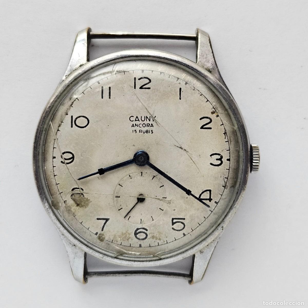 Recambios de relojes: RELOJ CAUNY ANCORA-CALIBRE 0 C-ESFERA-HOMBRE-&Oslash; 34,75 MM-A&Ntilde;OS 50-PARA PIEZAS REPUESTOS O REPARACI&Oacute;N