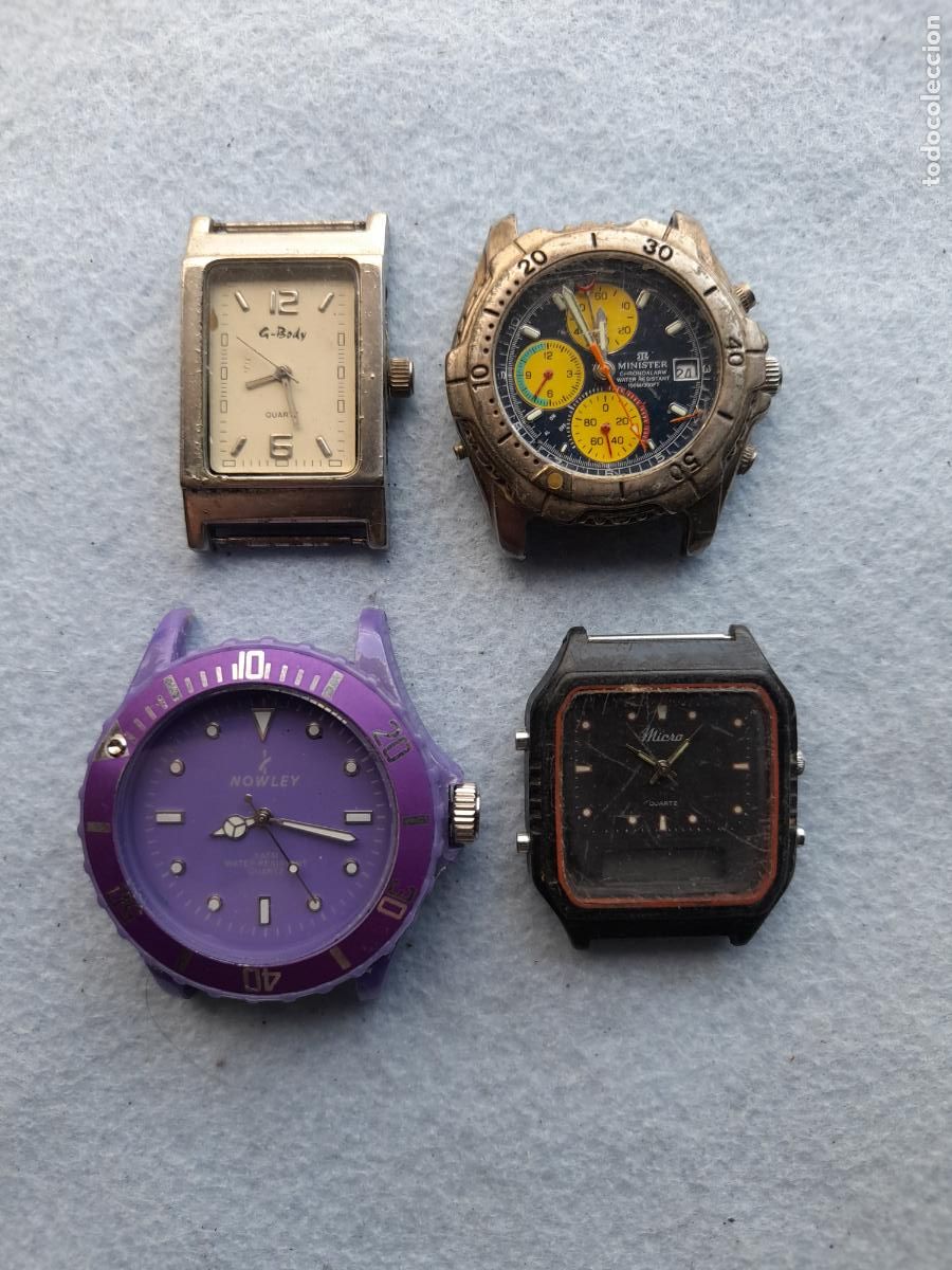 Ricambi di orologi: Lote de 4 Relojes de Cuarzo para Caballero.
