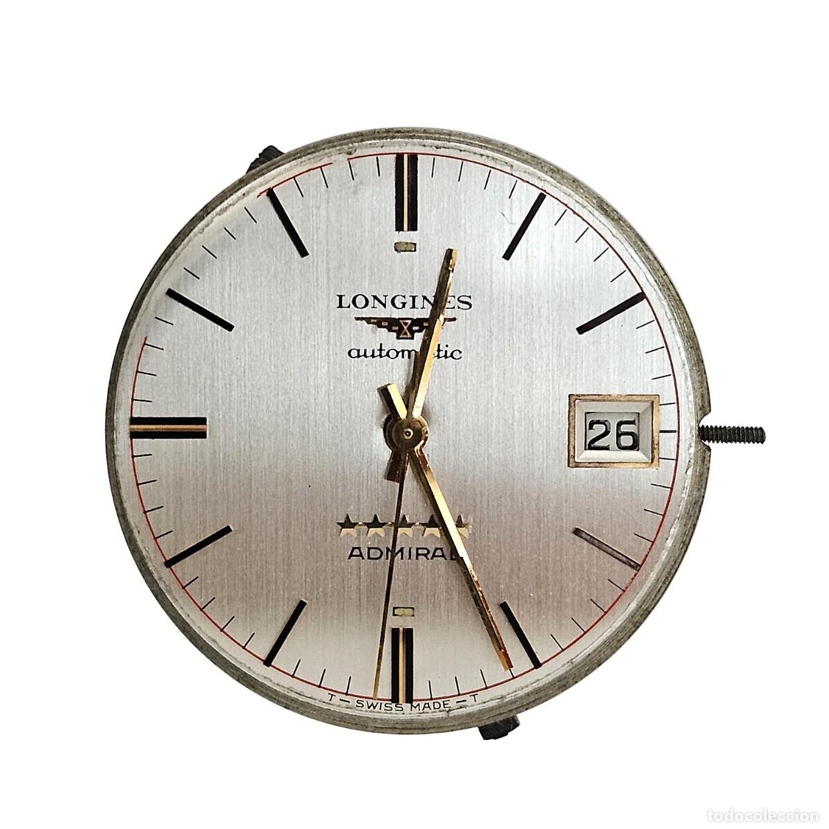 Recambios de relojes: MAQUINARIA MOVIMIENTO RELOJ LONGINES ADMIRAL 505-CALIBRE-AUTOMATICO-ESFERA-AGUJAS-PLEXI-CORONA-A&Ntilde;OS