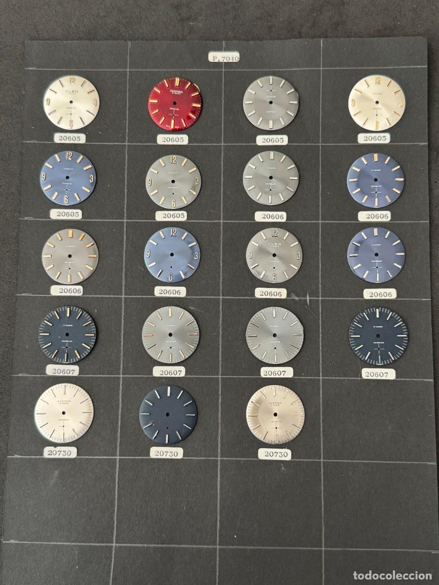 Recambios de relojes: 19 distintas esferas de 30 milimetros de diametro de CLER, FESTINA y sin marca.