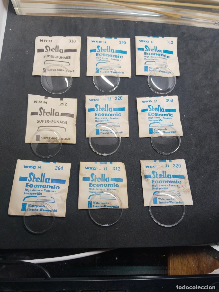 Recambios de relojes: Lote de 9 cristales de reloj