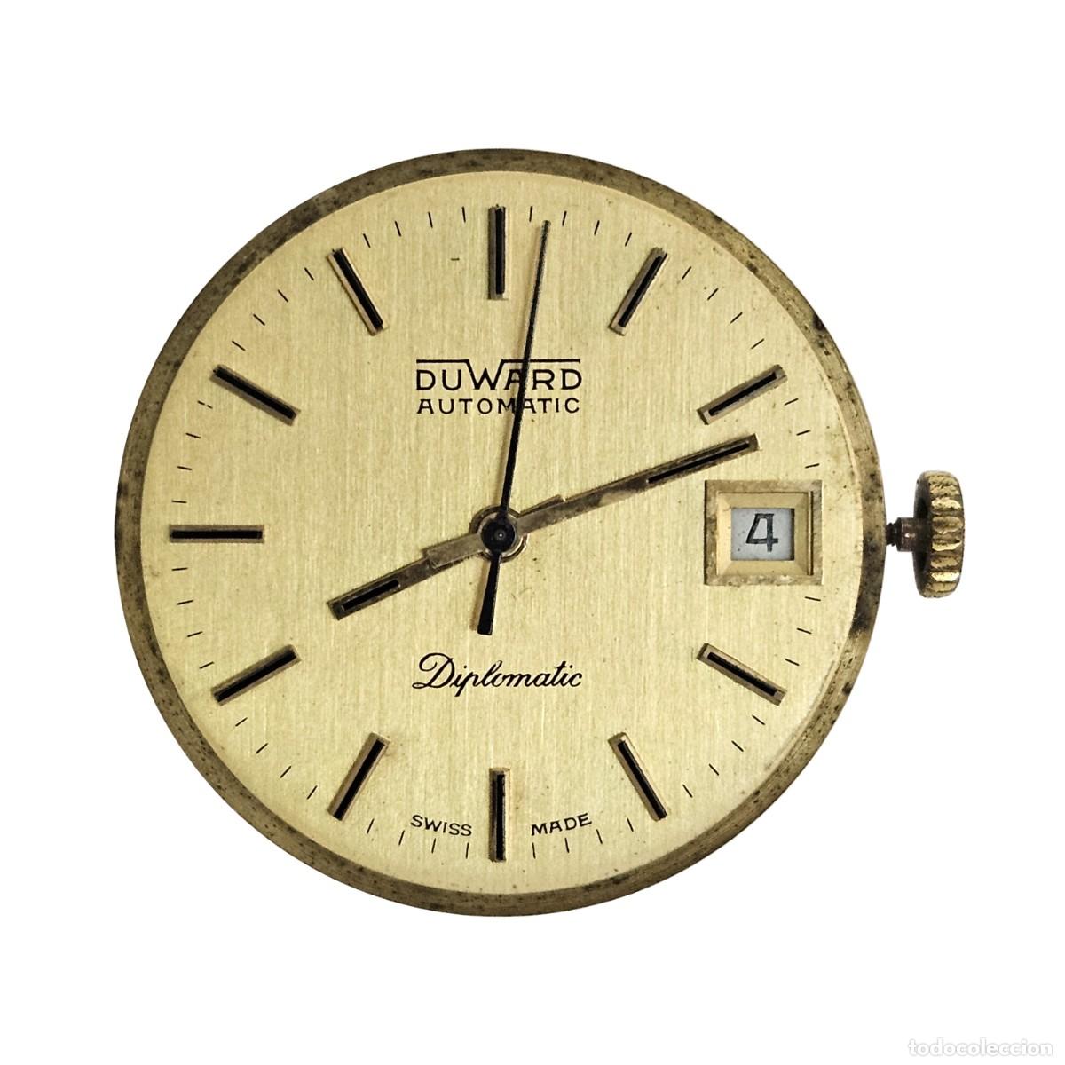 Recambios de relojes: MAQUINARIA-MOVIMIENTO RELOJ DUWARD AUTOMATIC DIPLOMATIC-CALIBRE-25 JEWELS-ESFERA-HOMBRE-A&Ntilde;OS 70