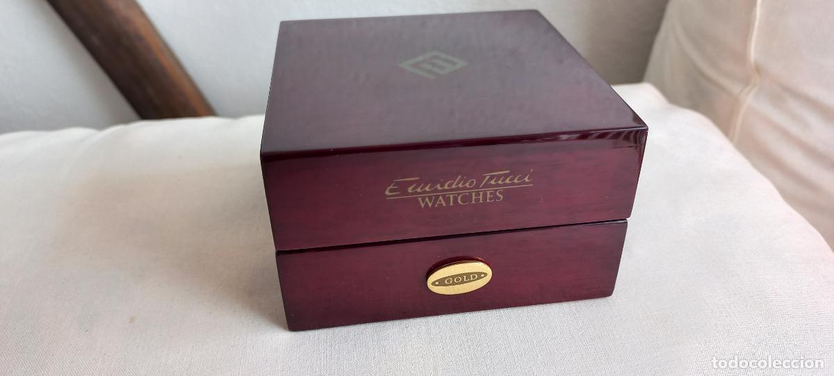 Recambios de relojes: Emidio Tucci Watches. Estuche o caja vac&iacute;a de madera para reloj. Gold.