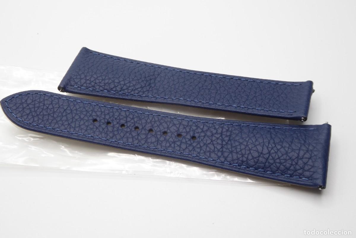 Recambios de relojes: Cartier Santos semimat lapis blue leather strap 23mm