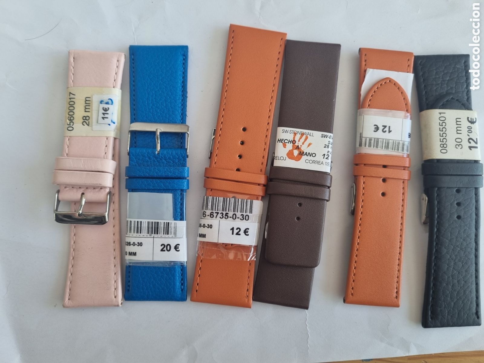 Recambios de relojes: Lote correas nuevas 28mm 30mm