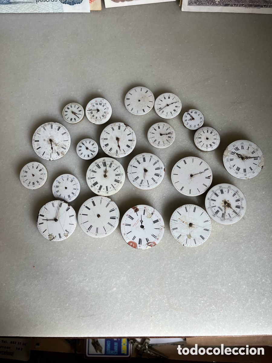 Recambios de relojes: 21 maquinas de reloj de bolsillo para piezas
