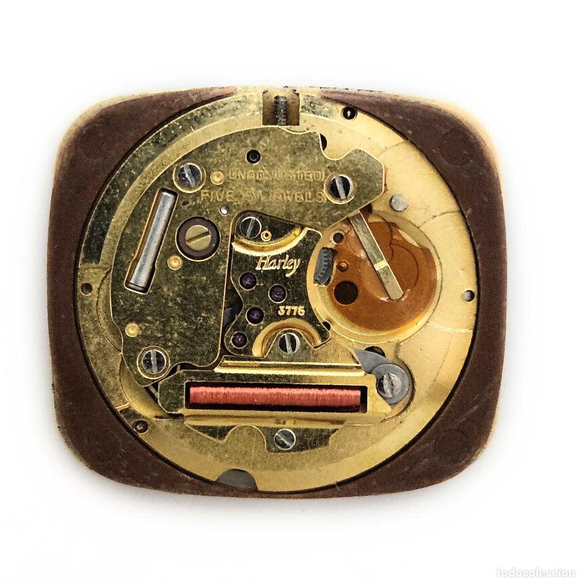Recambios de relojes: MAQUINARIA MOVIMIENTO CALIBRE RELOJ DUWARD QUARTZ HARLEY 3775-SWISS-5 JEWELS-ESFERA-AGUJAS-A&Ntilde;OS 90