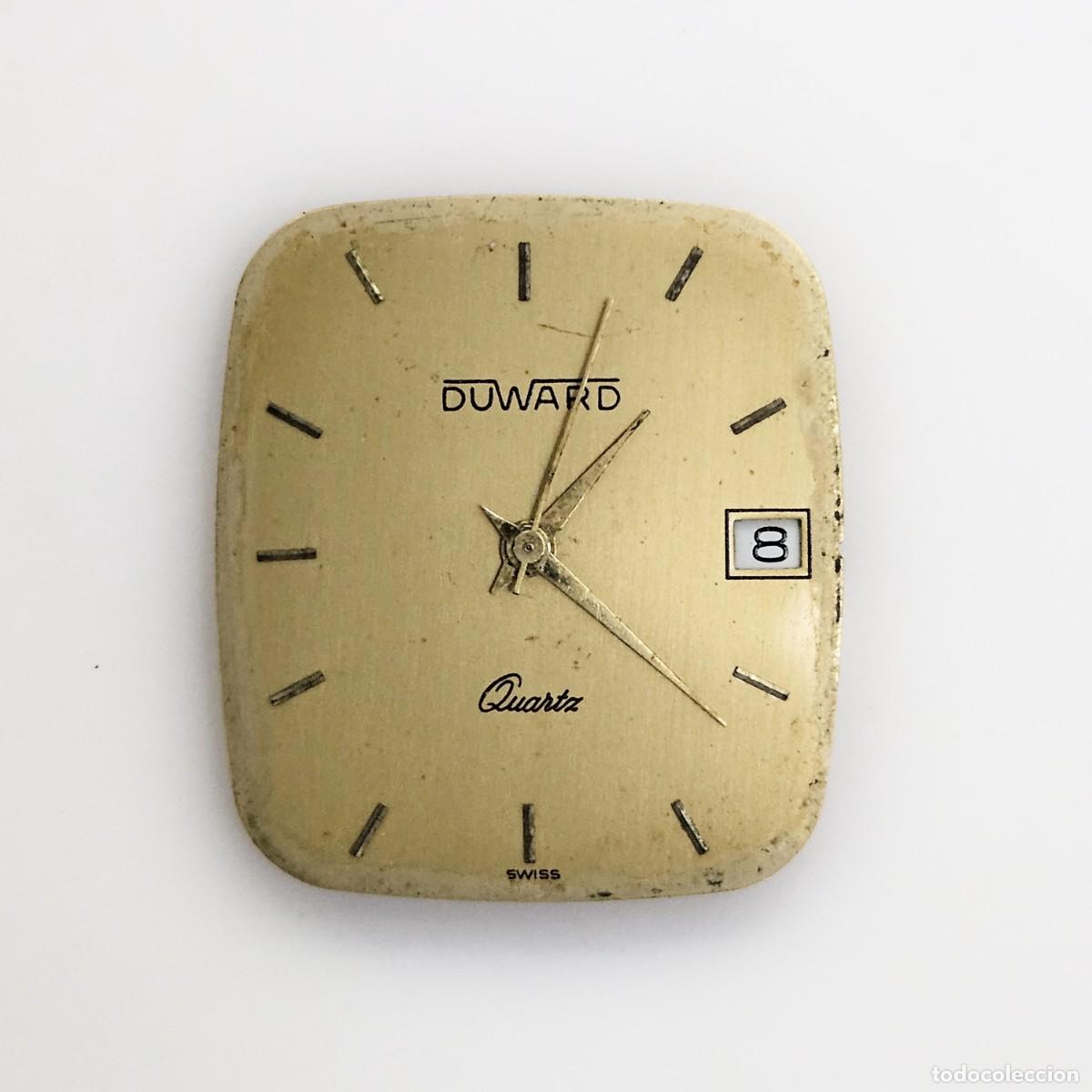 Recambios de relojes: MAQUINARIA MOVIMIENTO CALIBRE RELOJ DUWARD QUARTZ HARLEY 3775-SWISS-5 JEWELS-ESFERA-HOMBRE-A&Ntilde;OS 90