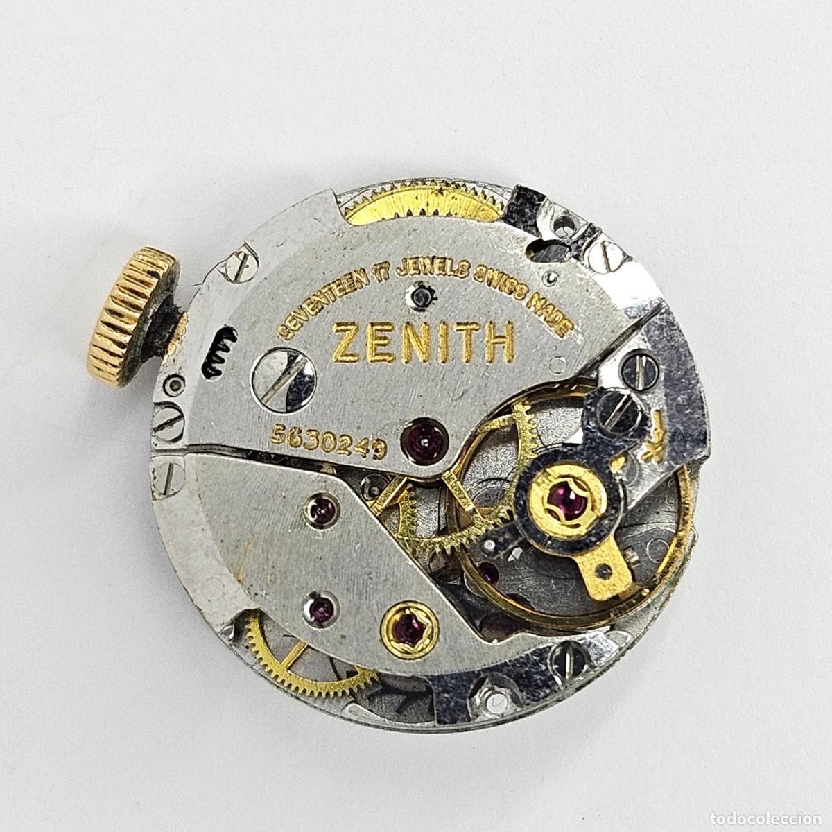 Recambios de relojes: MAQUINARIA MOVIMIENTO RELOJ-ZENITH-CALIBRE-1520-SWISS-17 JEWELS-ESFERA-TIJA-AGUJAS-CORONA-A&Ntilde;OS 60