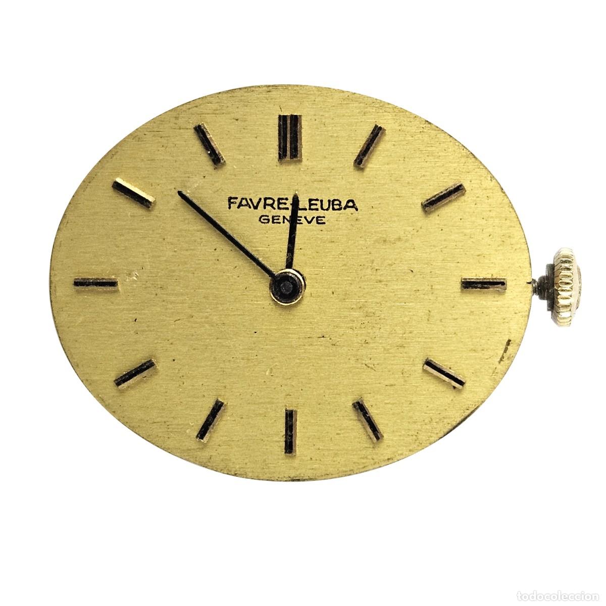 Recambios de relojes: MAQUINARIA MOVIMIENTO RELOJ FAVBRE LEUBA GENEVE-CALIBRE-ESFERA-AGUJAS-TIJA-CORONA-17 JEWELS-A&Ntilde;OS 70